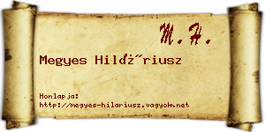 Megyes Hiláriusz névjegykártya